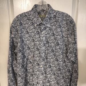 Alan Flusser Men's Medium Cotton Paisley Shirt RN 97399